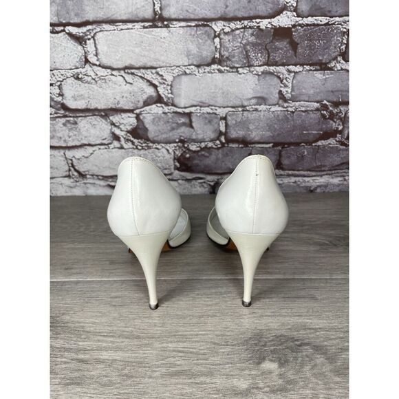 Allure Ivory Leather Bridal VTG Pointed Toe Heels Women Sz 7.5M US/38EU 28881 - Picture 9 of 16